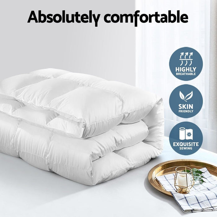 Giselle Bedding Duck Down Feather Quilt 700GSM King Size -Home Living Store - -  