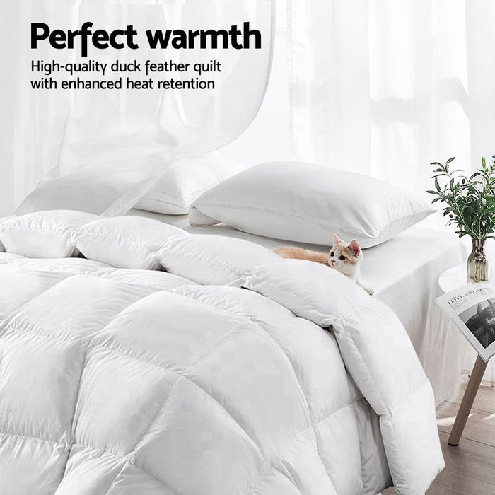 Giselle Bedding Duck Down Feather Quilt 700GSM Super King -Home Living Store - -  