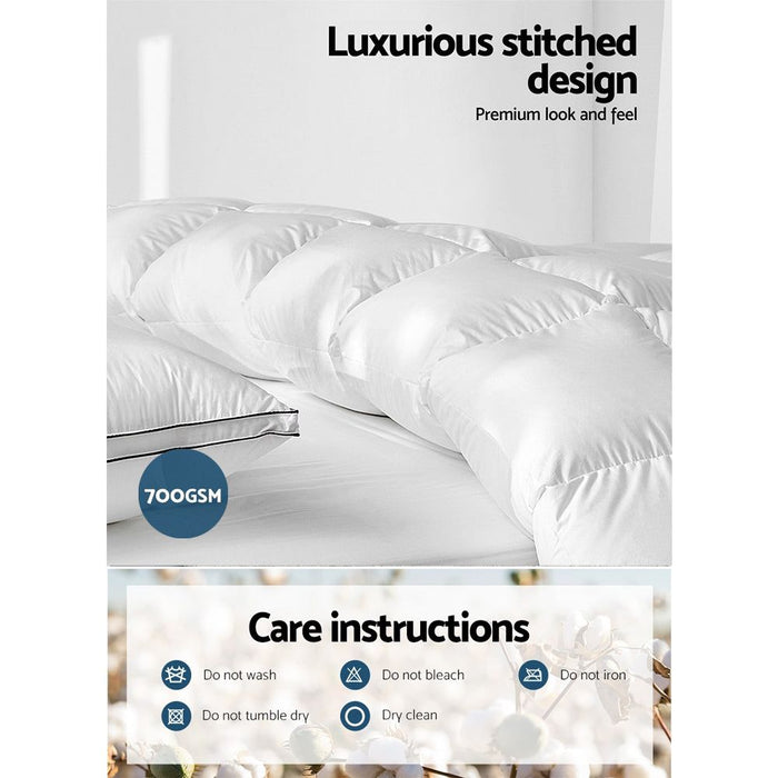 Giselle Bedding Duck Down Feather Quilt 700GSM Super King -Home Living Store - -  