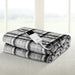 Giselle Bedding Electric Throw Rug Flannel Snuggle Blanket Washable Heated Grey and White Checkered -Home Living Store - -  