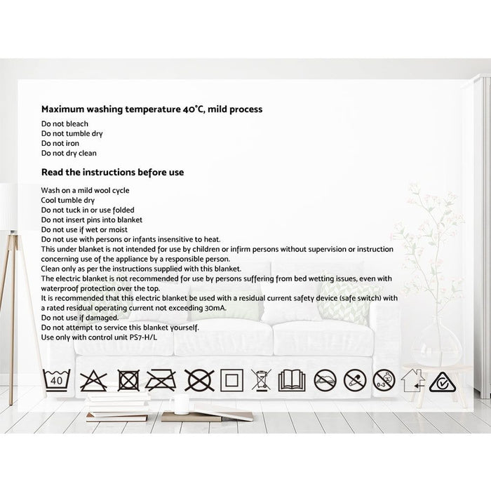 Giselle Bedding Electric Throw Rug Flannel Snuggle Blanket Washable Heated Grey and White Checkered -Home Living Store - -  