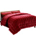 Giselle Bedding Faux Mink Quilt Burgundy Queen -Home Living Store - -  
