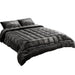 Giselle Bedding Faux Mink Quilt Charcoal Double -Home Living Store - -  