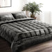 Giselle Bedding Faux Mink Quilt Super King Charcoal -Home Living Store - -  