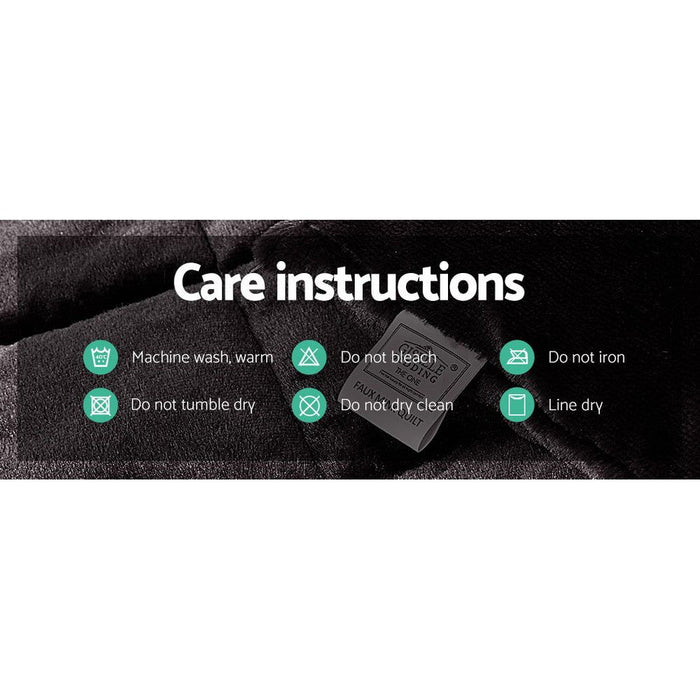 Giselle Bedding Faux Mink Quilt Super King Charcoal -Home Living Store - -  