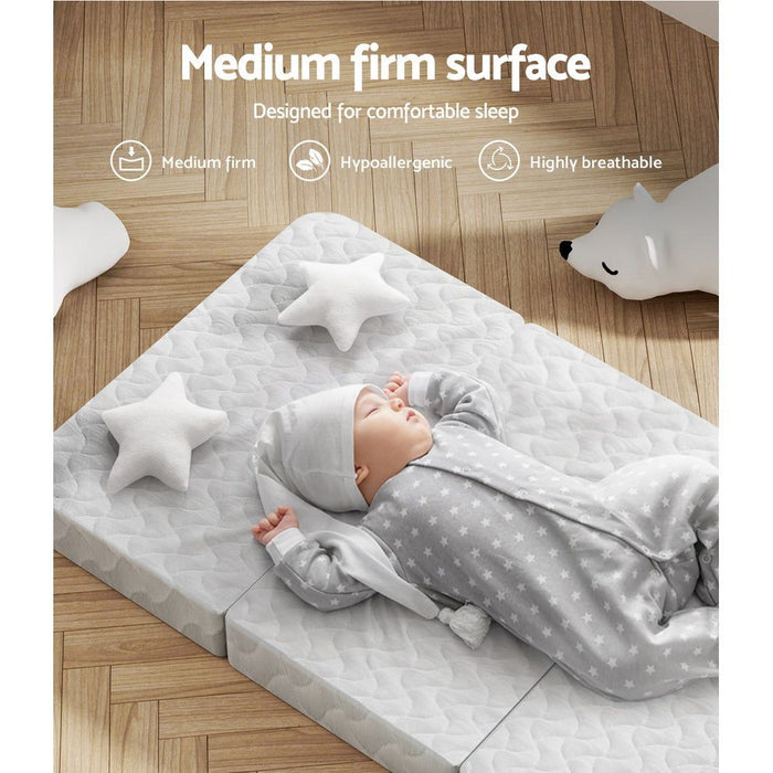 Giselle Bedding Foldable Mattress Folding Foam Cot Bed White -Home Living Store - -  