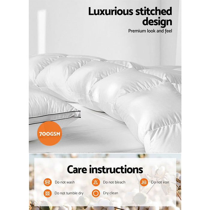 Giselle Bedding King Size 700GSM Goose Down Feather Quilt -Home Living Store - -  