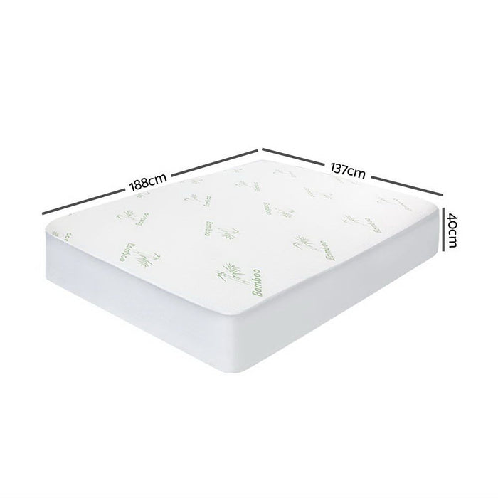 Giselle Bedding Mattress Protector Bamboo Double -Home Living Store - -  