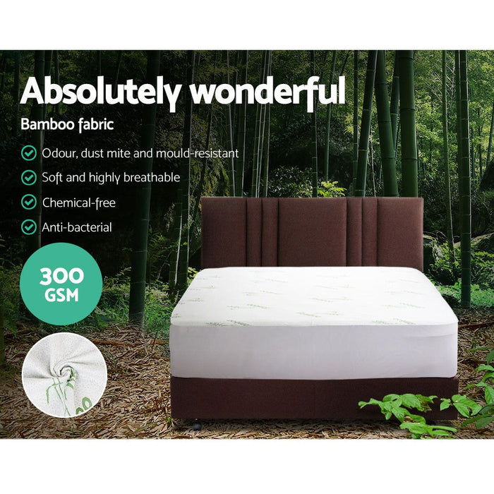 Giselle Bedding Mattress Protector Bamboo Single -Home Living Store - -  