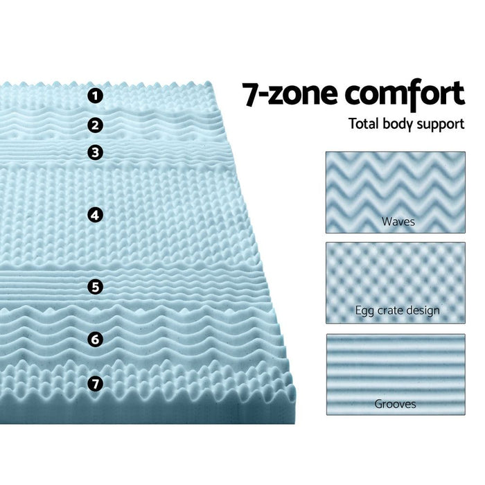 Giselle Bedding Memory Foam Mattress Topper 7-Zone 8cm Single -Home Living Store - -  