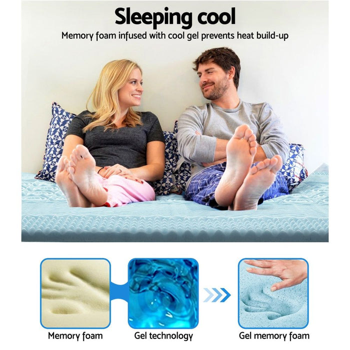 Giselle Bedding Memory Foam Mattress Topper 7-Zone 8cm Single -Home Living Store - -  