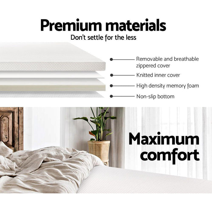 Giselle Bedding Memory Foam Mattress Topper 8cm King -Home Living Store - -  