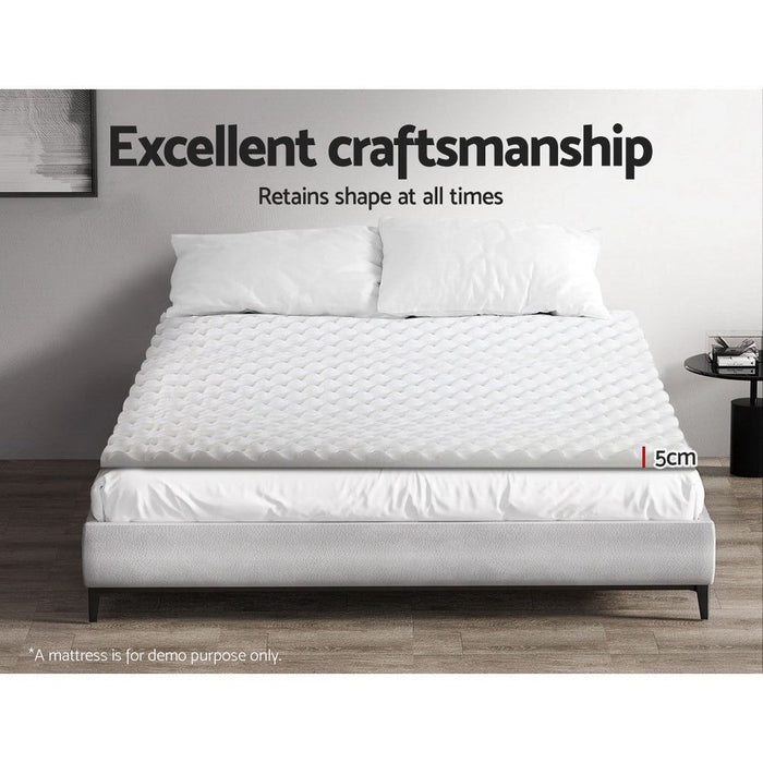 Giselle Bedding Memory Foam Mattress Topper Egg Crate 5cm Queen -Home Living Store - -  