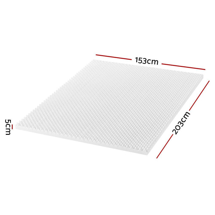 Giselle Bedding Memory Foam Mattress Topper Egg Crate 5cm Queen -Home Living Store - -  