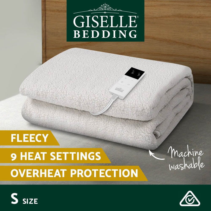 Giselle Bedding Single Size Electric Blanket Fleece -Home Living Store - -  