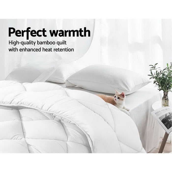 Giselle Bedding Super King 700GSM Microfibre Bamboo Microfiber Quilt -Home Living Store - -  