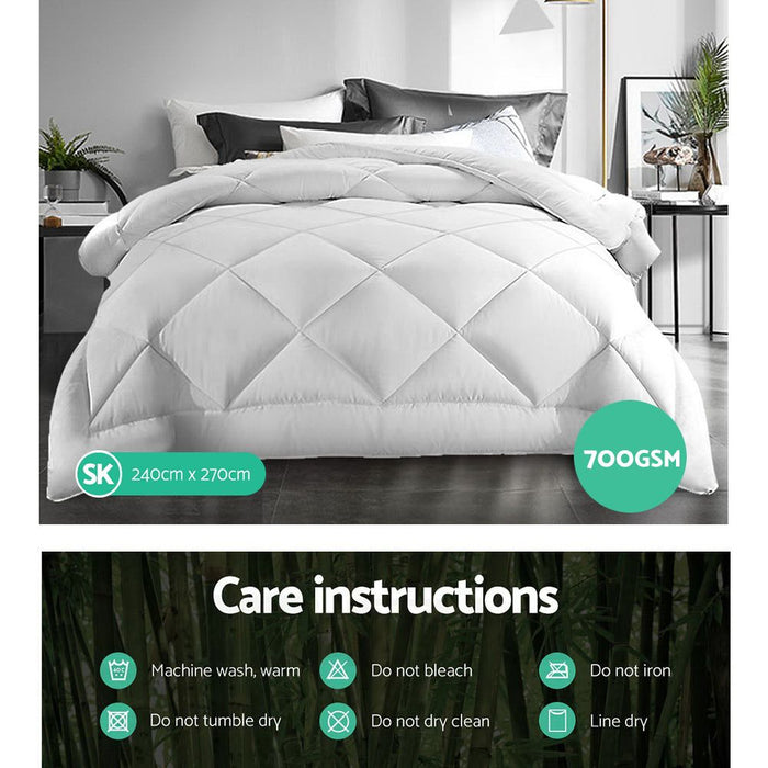 Giselle Bedding Super King 700GSM Microfibre Bamboo Microfiber Quilt -Home Living Store - -  