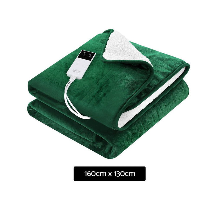 Giselle Electric Throw Rug Heated Blanket Double Sided Green -Home Living Store - -  