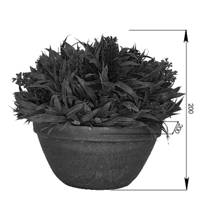 Green With Purple Flowers 20cm Artificial Plant by Criterion -Home Living Store - -  