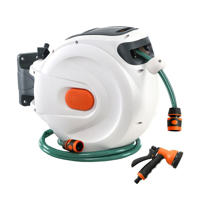 Greenfingers 10M Retractable Water Hose Reel Garden Spray Gun Storage AutoRewind -Home Living Store - -  