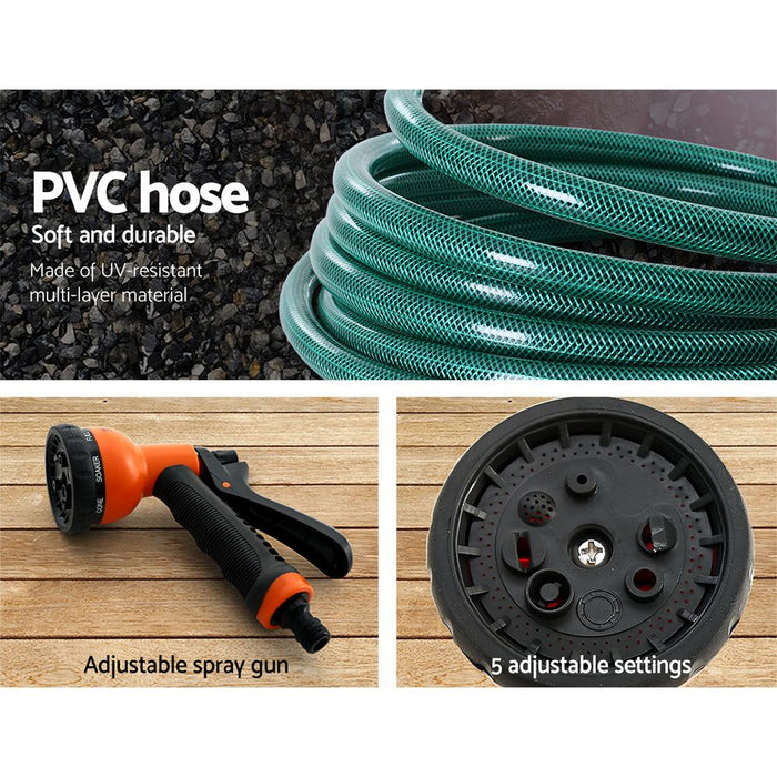 Greenfingers 10M Retractable Water Hose Reel Garden Spray Gun Storage AutoRewind -Home Living Store - -  