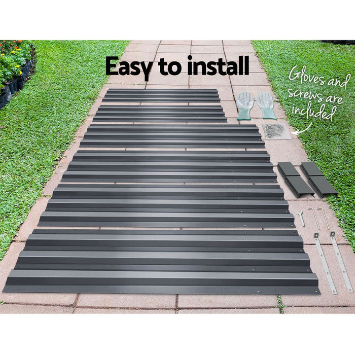 Greenfingers 2x Garden Bed 150x90cm Planter Box Raised Container Galvanised Herb -Home Living Store - -  