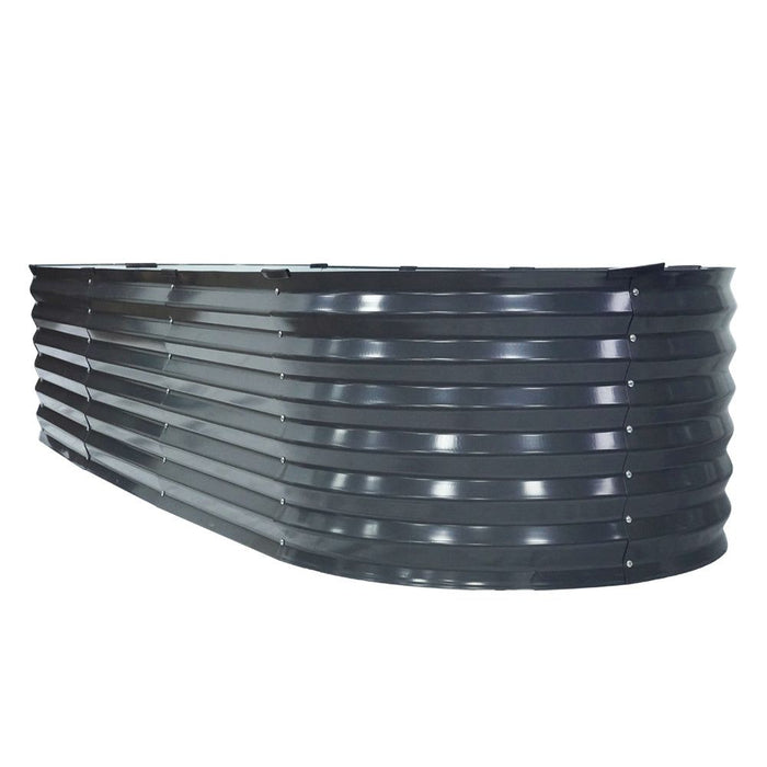 Greenfingers Garden Bed 240X80X42cm Oval Planter Box Raised Container Galvanised -Home Living Store - -  