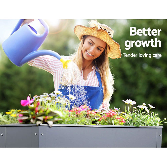 Greenfingers Garden Bed Elevated 100X80X30cm Planter Box Container Galvanised -Home Living Store - -  
