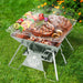 Grillz Camping Fire Pit BBQ 2-in-1 Grill Smoker Outdoor Portable Stainless Steel -Home Living Store - -  