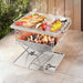 Grillz Camping Fire Pit BBQ Portable Folding Stainless Steel Stove Outdoor Pits -Home Living Store - -  