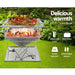 Grillz Camping Fire Pit BBQ Portable Folding Stainless Steel Stove Outdoor Pits -Home Living Store - -  