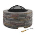 Grillz Fire Pit Table Outdoor Fireplace - Round -Home Living Store - -  