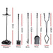 Grillz Fireplace Tool Set Fire Place Tools Poker Brush Shovel Stand Tongs -Home Living Store - -  