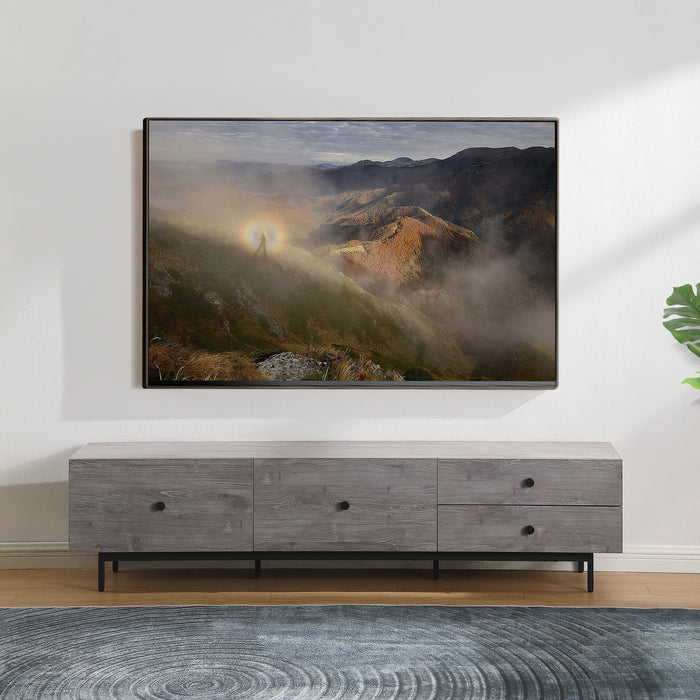Tauris HAMBURG2000GR TV Unit – 2000mm Rustic Grey Entertainment Cabinet with Drawers