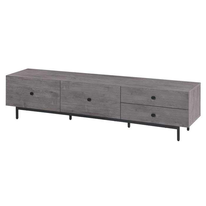 Tauris HAMBURG2000GR TV Unit – 2000mm Rustic Grey Entertainment Cabinet with Drawers