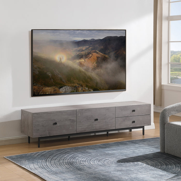 Tauris HAMBURG2000GR TV Unit – 2000mm Rustic Grey Entertainment Cabinet with Drawers