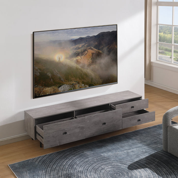 Tauris HAMBURG2000GR TV Unit – 2000mm Rustic Grey Entertainment Cabinet with Drawers