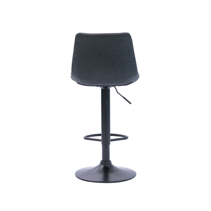 Four Harry Bar Stools Gas Lift Black Metal Black PU by Urban Style