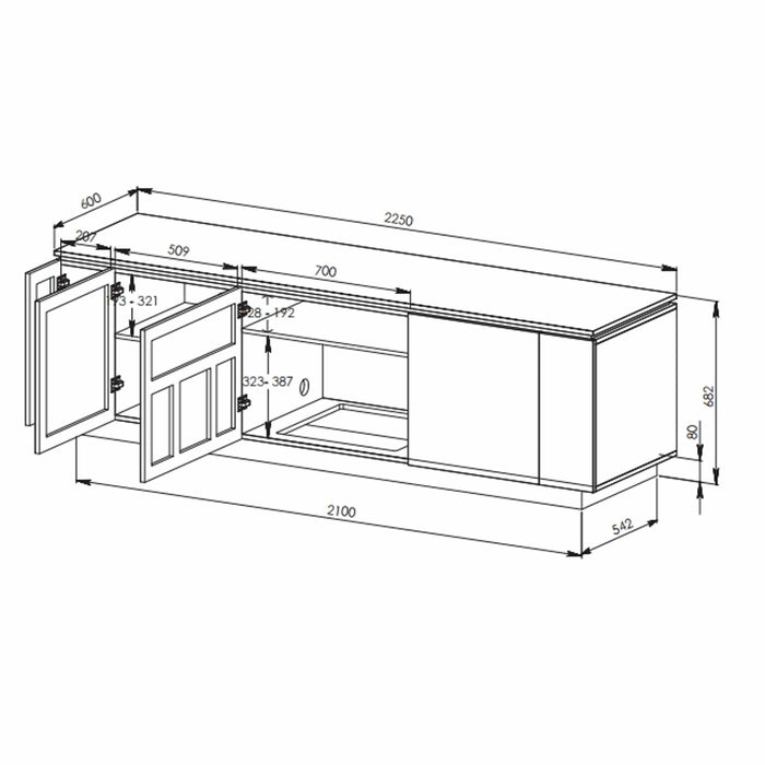 HOLLYWOOD2250DO Entertainment Unit by Tauris™ -Home Living Store - -  
