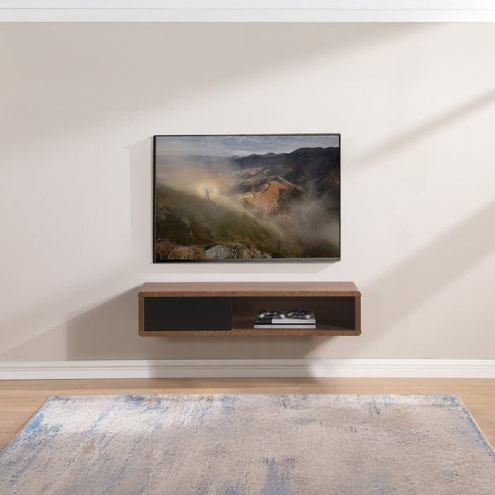 Tauris Hover Entertainment Center, TV Stand, Entertainment Unit 1200mm Wall Mount Unit Dark Oak