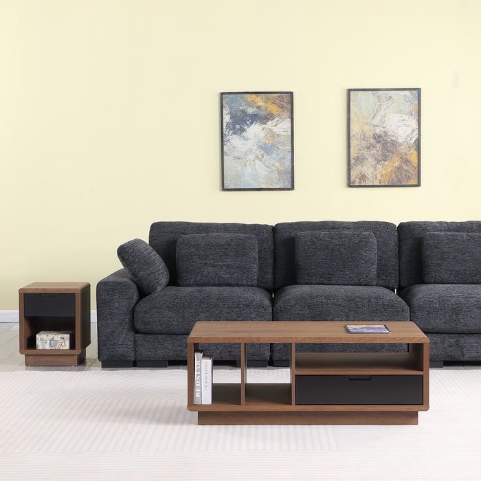 Tauris HOVERCTDO Coffee Table – Dark Oak with Painted Black Drawer