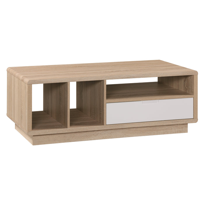 Tauris HOVERCTLO Coffee Table – Light Oak with Painted White Drawer