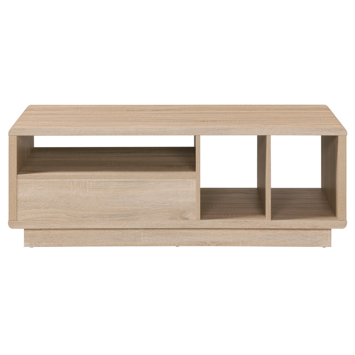 Tauris HOVERCTLO Coffee Table – Light Oak with Painted White Drawer
