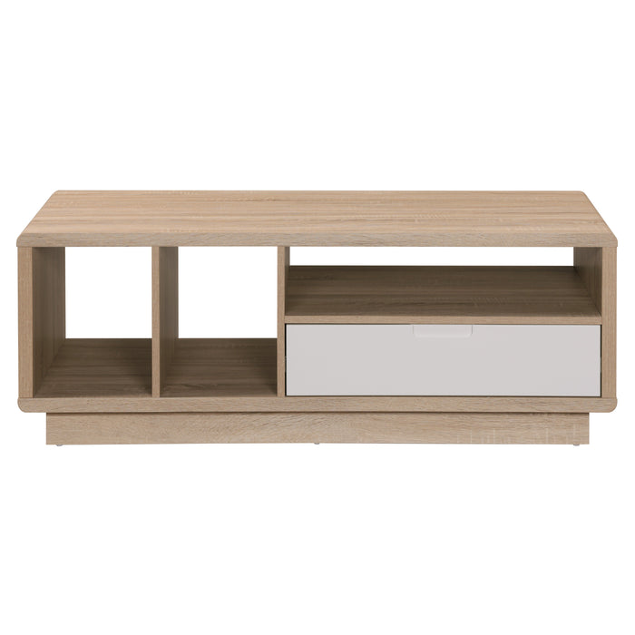 Tauris HOVERCTLO Coffee Table – Light Oak with Painted White Drawer