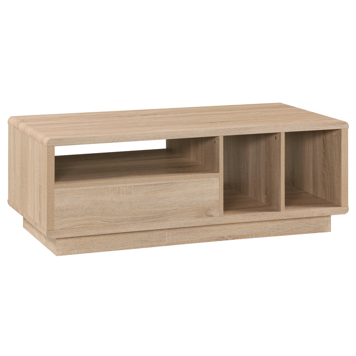Tauris HOVERCTLO Coffee Table – Light Oak with Painted White Drawer