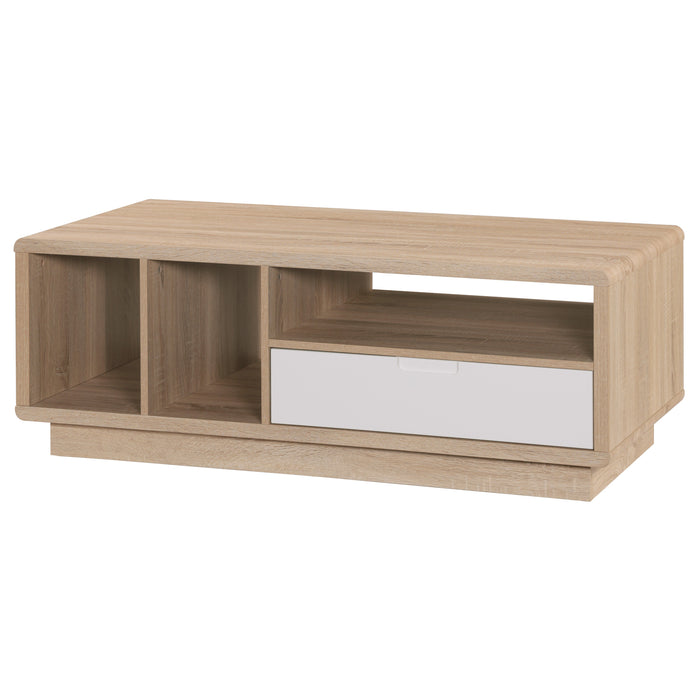 Tauris HOVERCTLO Coffee Table – Light Oak with Painted White Drawer
