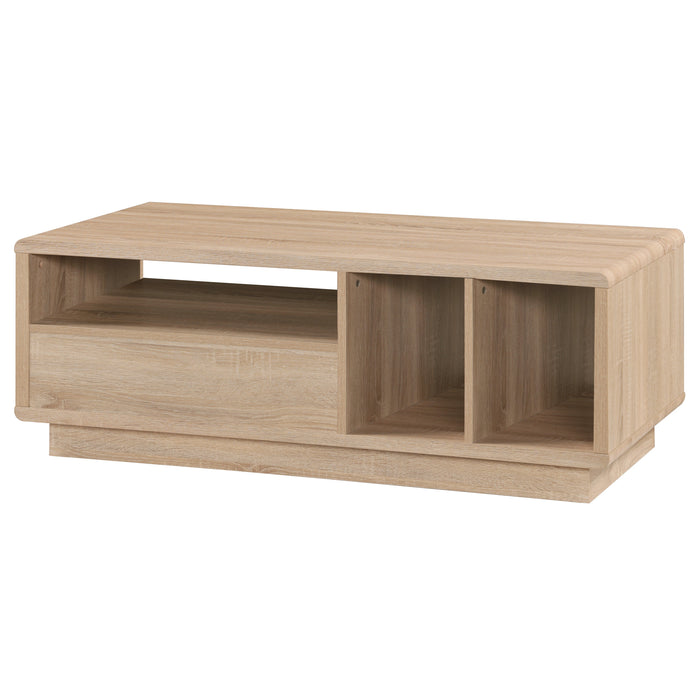 Tauris HOVERCTLO Coffee Table – Light Oak with Painted White Drawer