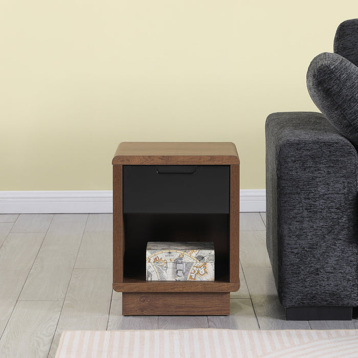 Tauris HOVERETDO Side Table – Dark Oak with Black Painted Drawer