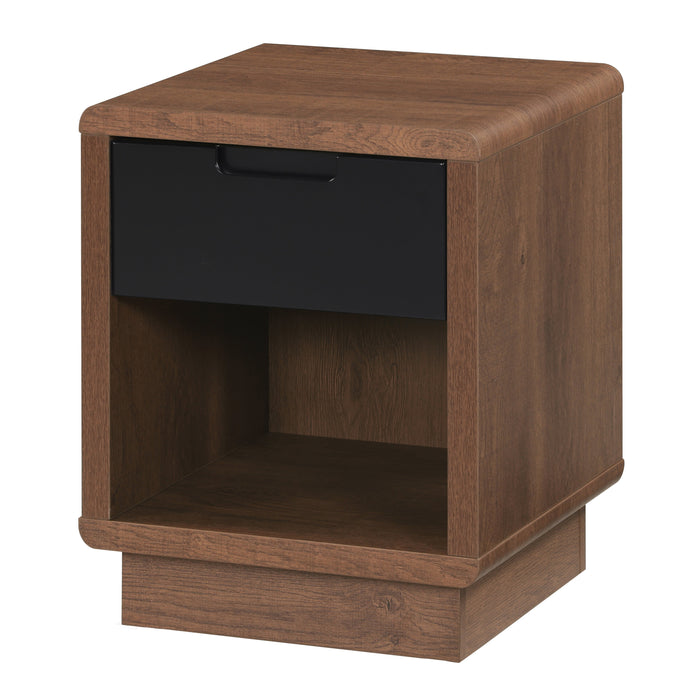Tauris HOVERETDO Side Table – Dark Oak with Black Painted Drawer