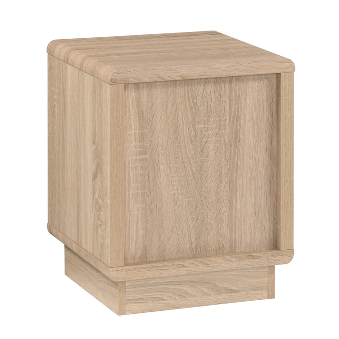 Tauris HOVERETLO Side Table – Light Oak with White Painted Drawer